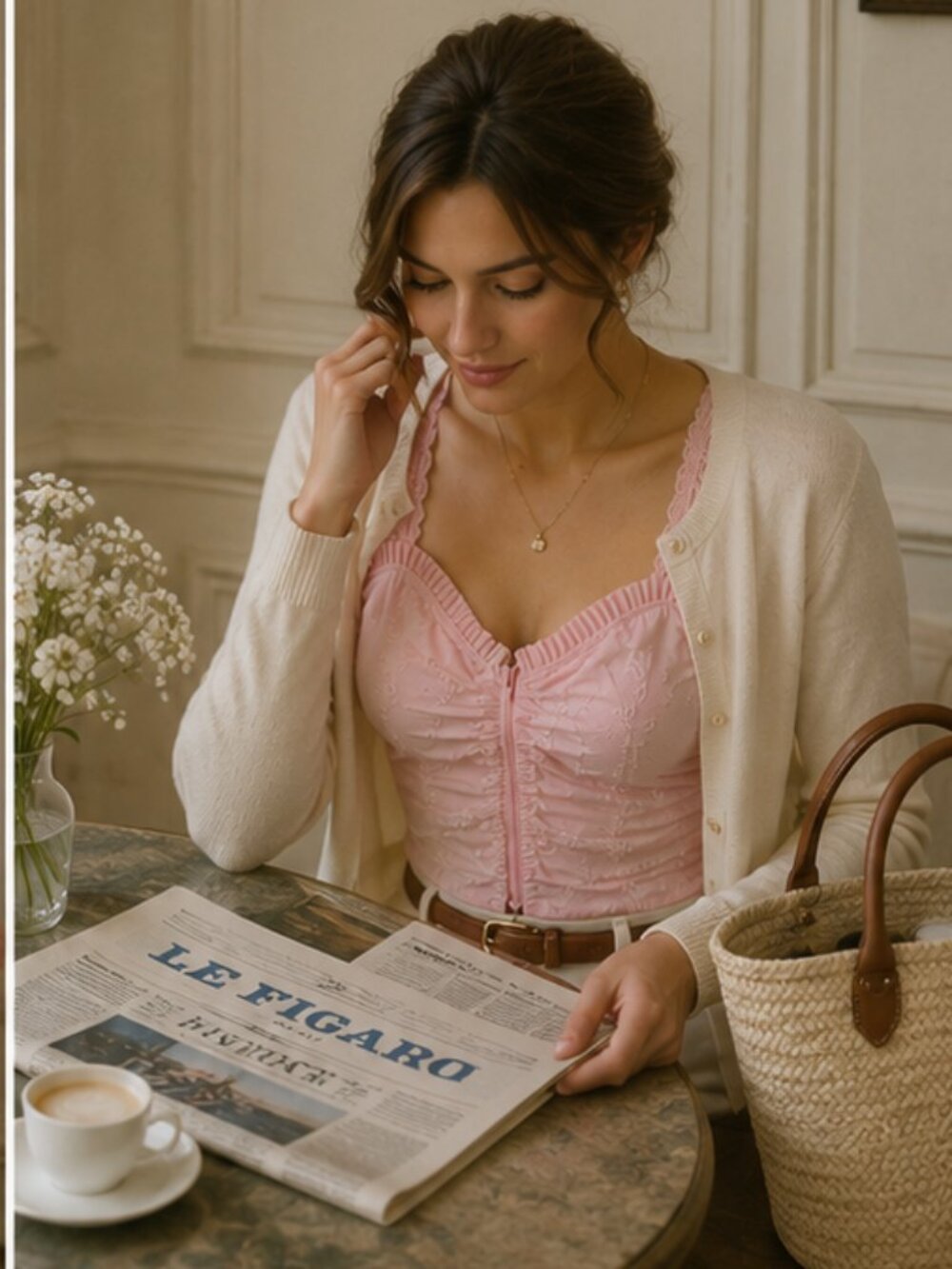 Vintage Rayure Paris Pink Textured Camisole Made in France Y2K Coquette Top - Picture 7 of 8